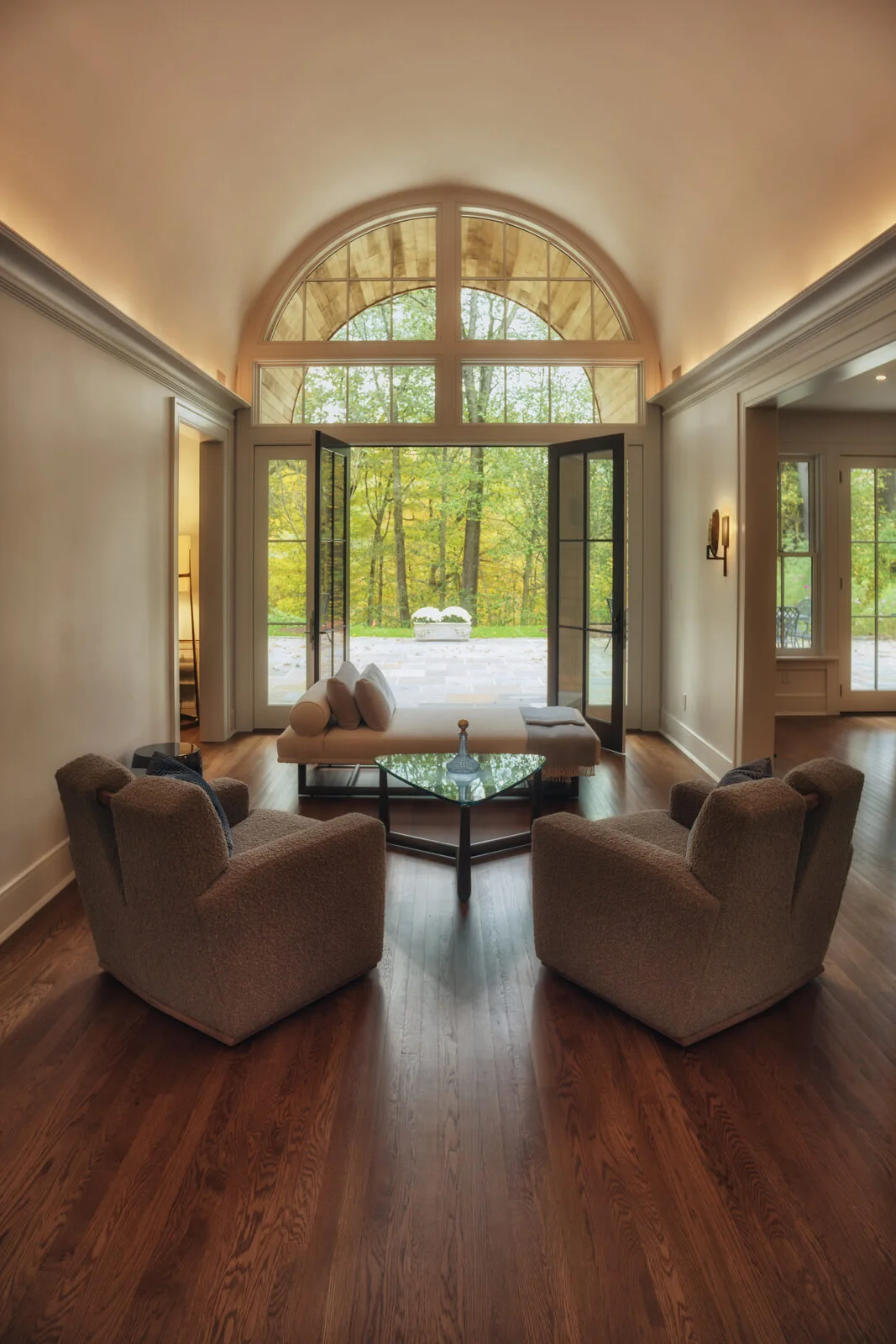 Sloatsburg Estate — barrel-vaulted living room